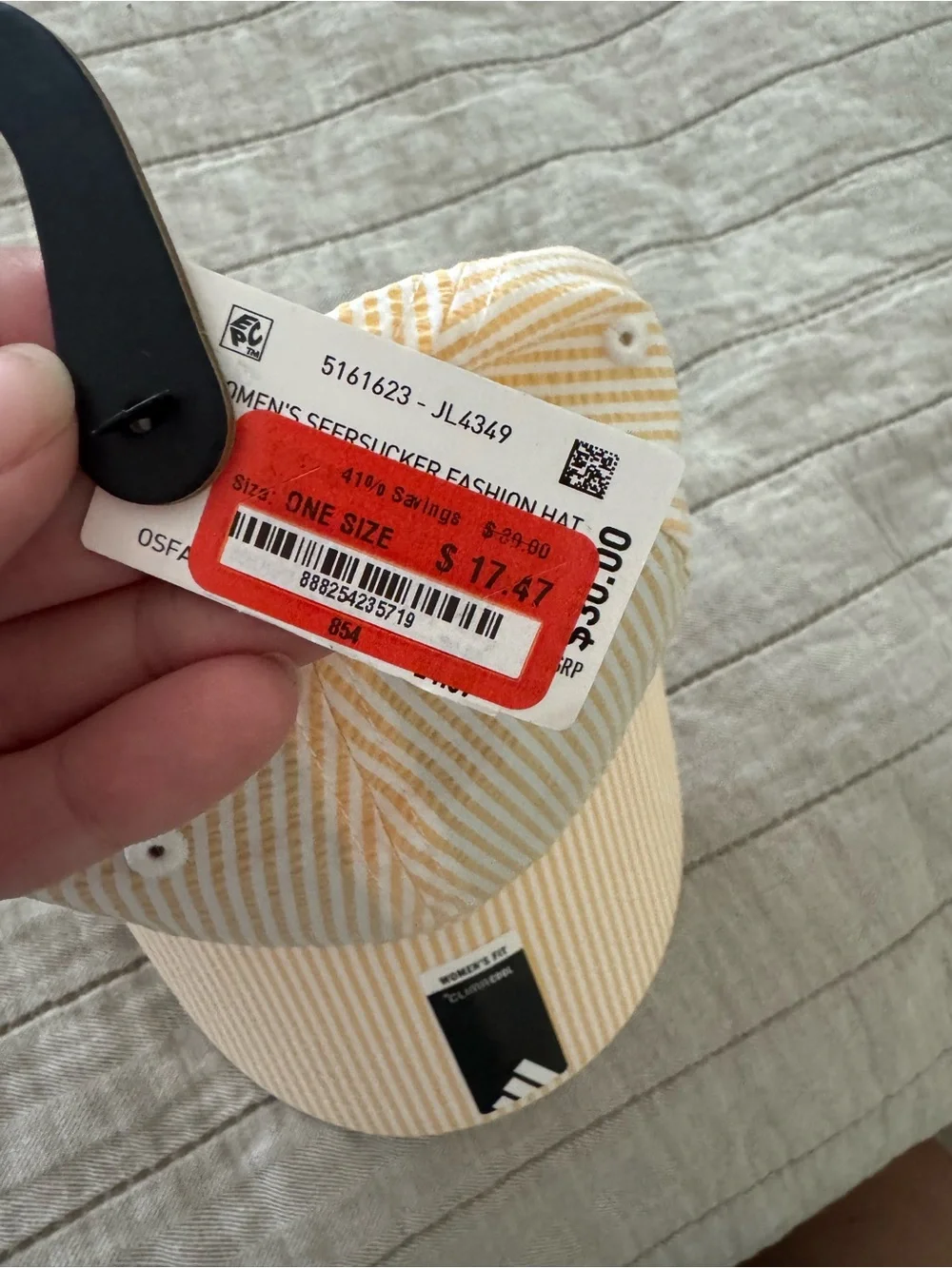 Adidas Women's ClimaCool Yellow Striped Seersucker Hat